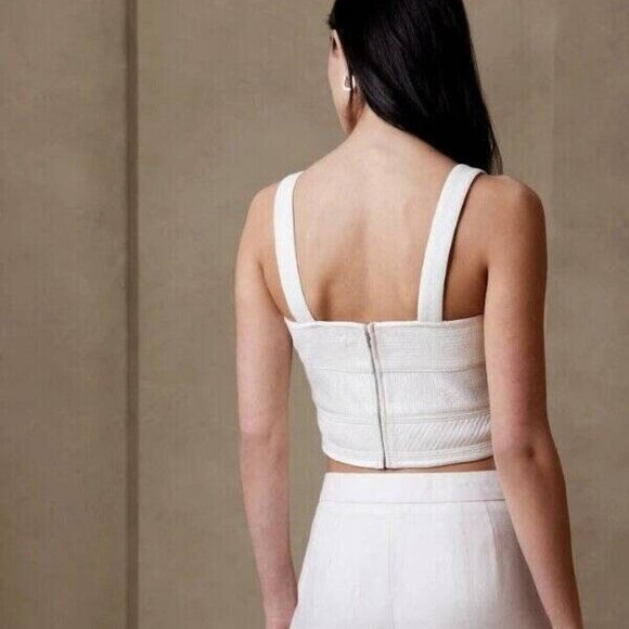 NWOT Banana Republic Clover Corset Bustier Top White 4 - Picture 3 of 16